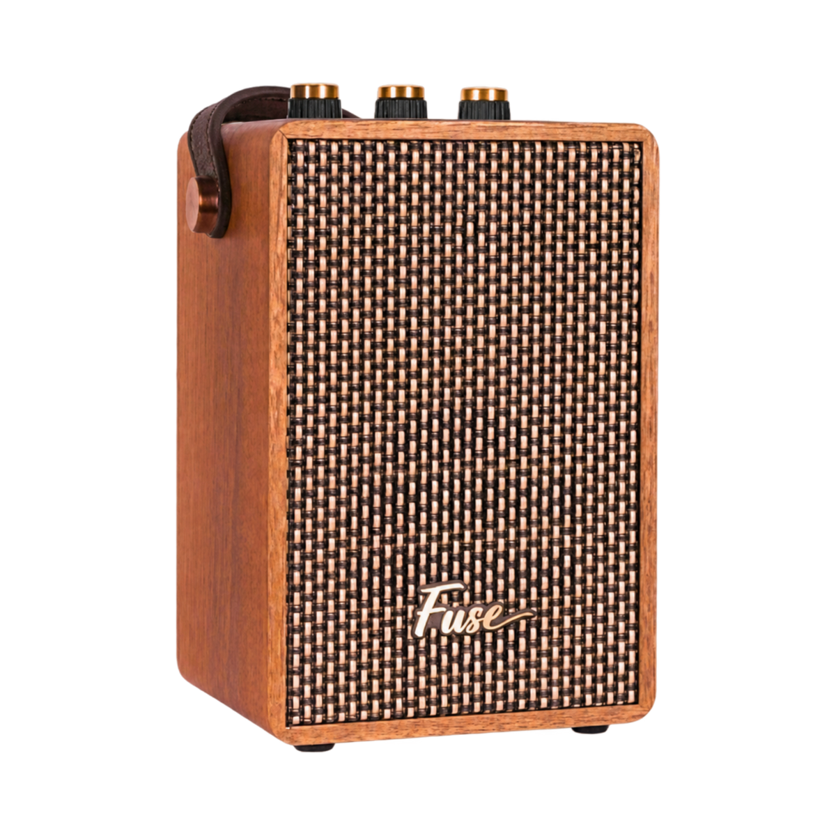 Fuse retro Bluetooth speaker in brown wood veneer