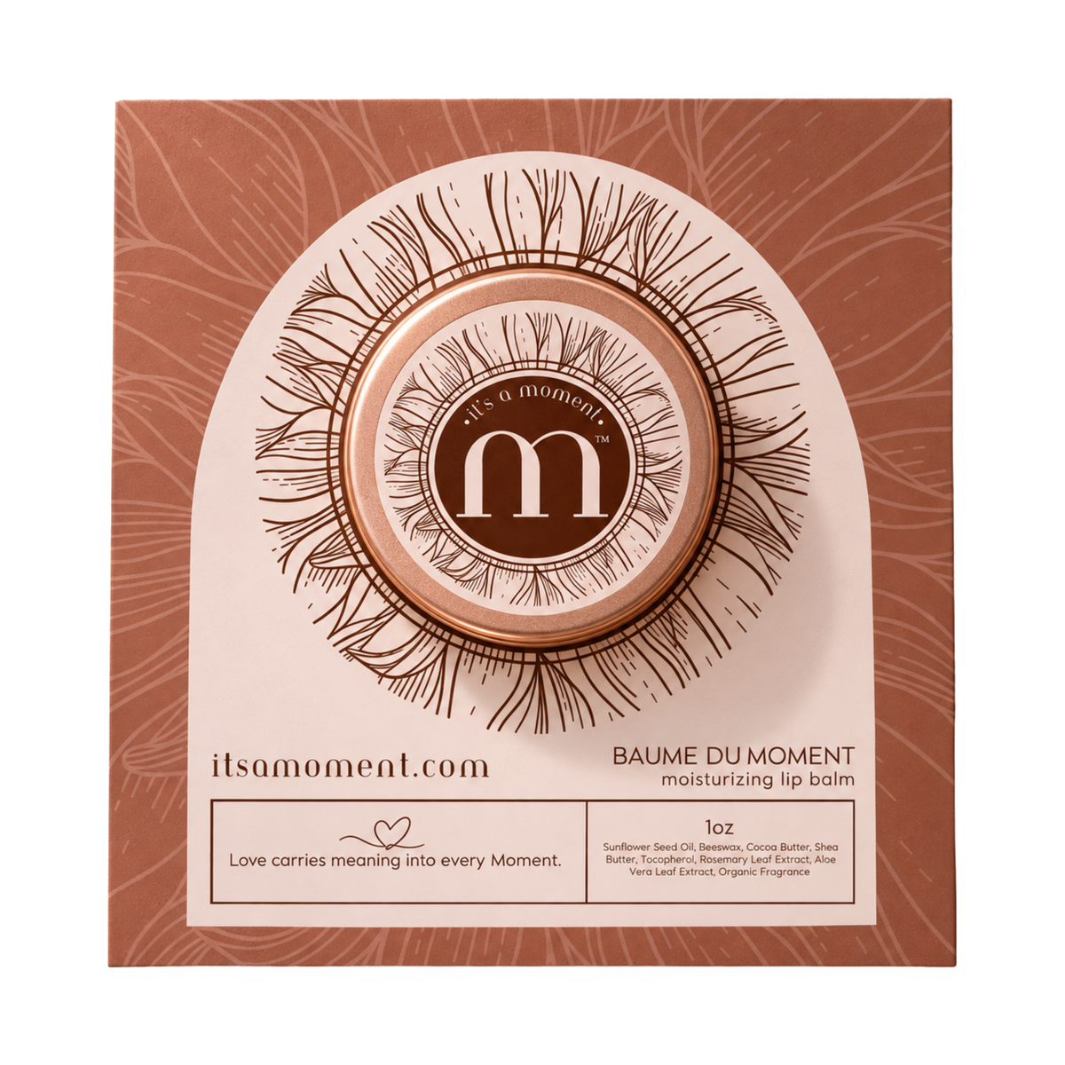 Baume du Moment 2 oz moisturizing balm in rose tin