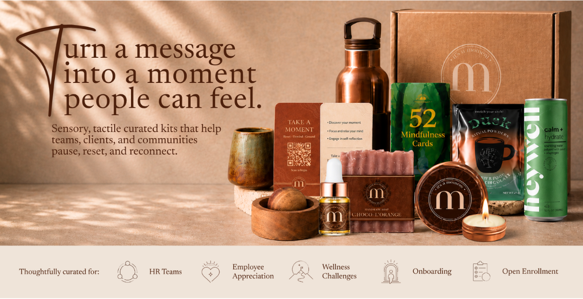 Corporate wellness gifting kits from It's a Moment — thoughtful appreciation gifts for employees and clients
