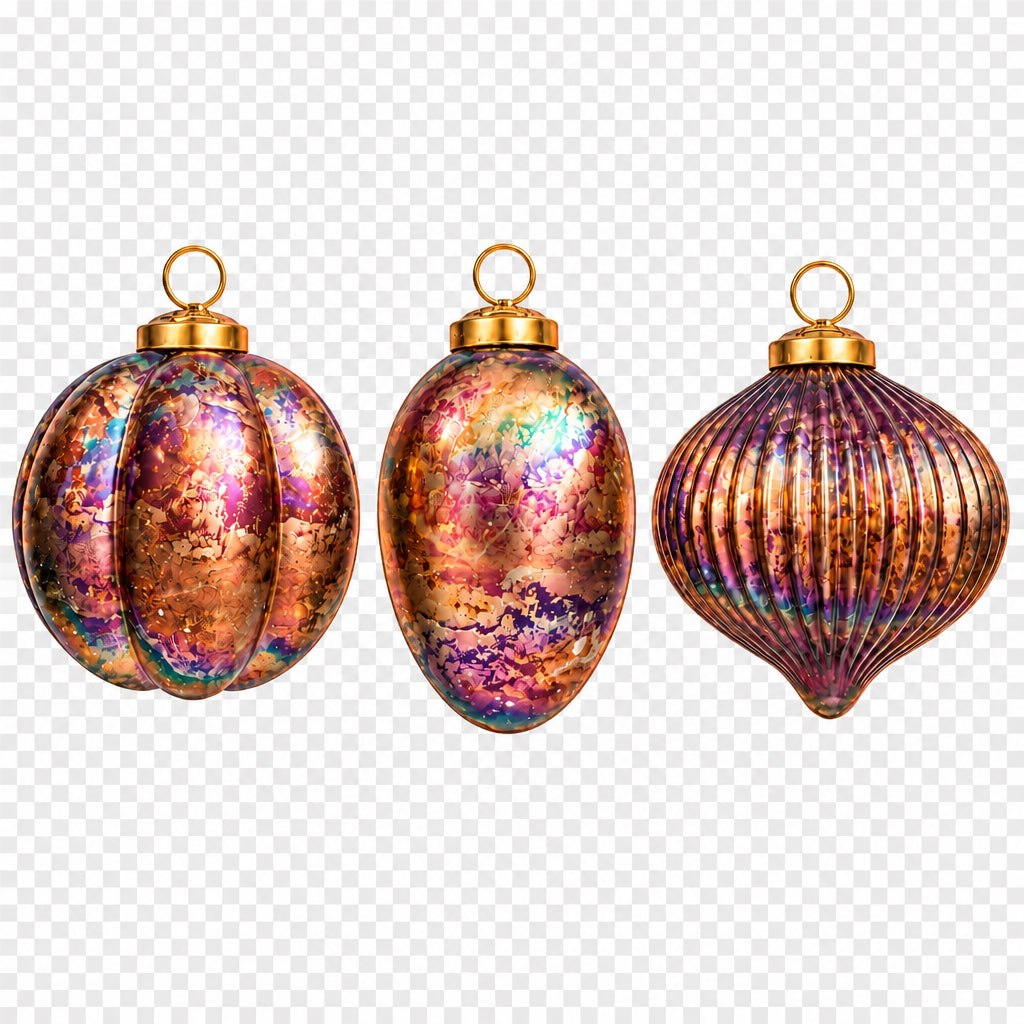 Vatican Homes glass ornament with an iridescent patina marble finish, view 2